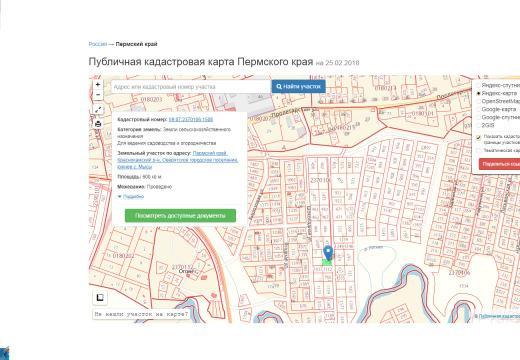 Кадастровая карта пермского